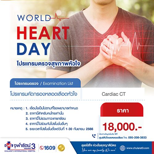 โปรแกรมคัดกรองหลอดเลือดหัวใจ  18,000.- Cardiac CT